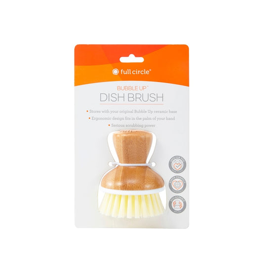 dish brush - bamboo + white band by full circle home