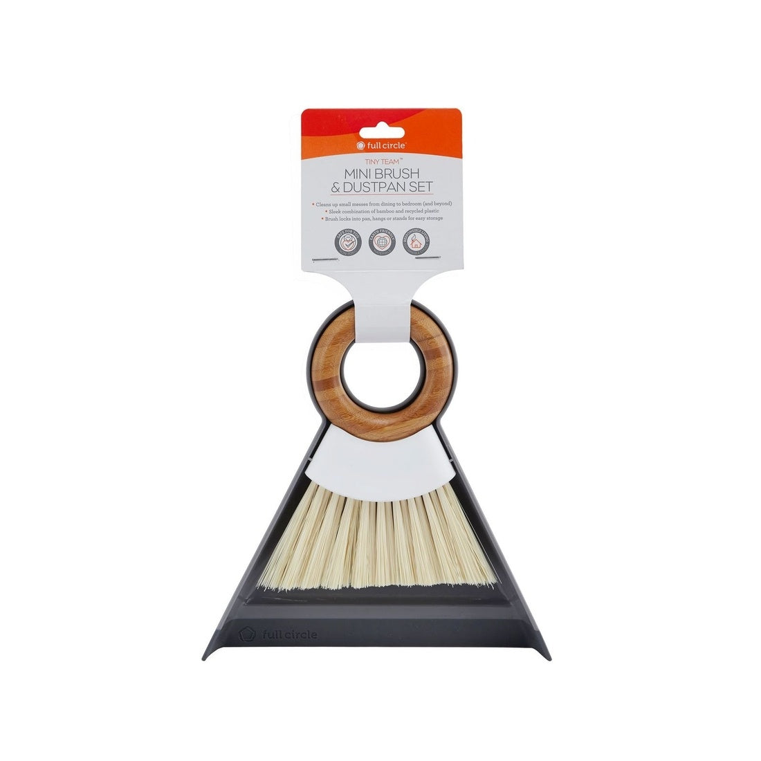 mini broom + dustpan - grey/white by full circle home