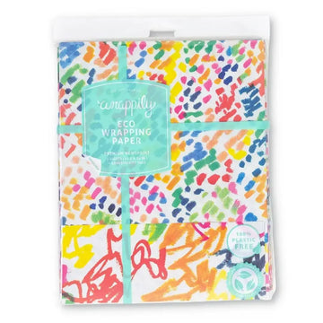 wrapping paper - 2-sided eco - funfetti/squiggles by wrappily eco gift wrap co.