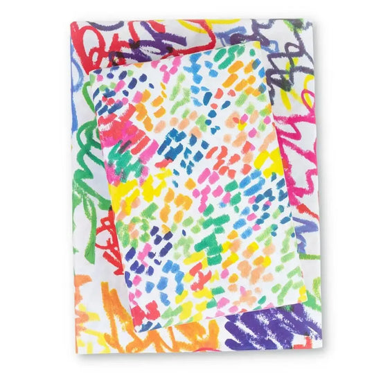 wrapping paper - 2-sided eco - funfetti/squiggles by wrappily eco gift wrap co.