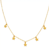 Necklace | Five Stars | 18" Chain | 14KGP
