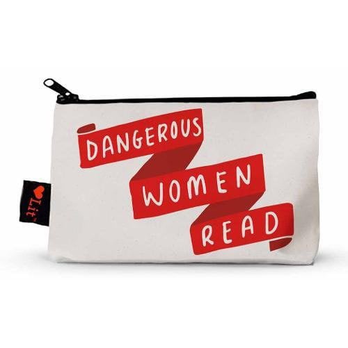 pencil pouch - canvas - dangerous women read by gibbs smith