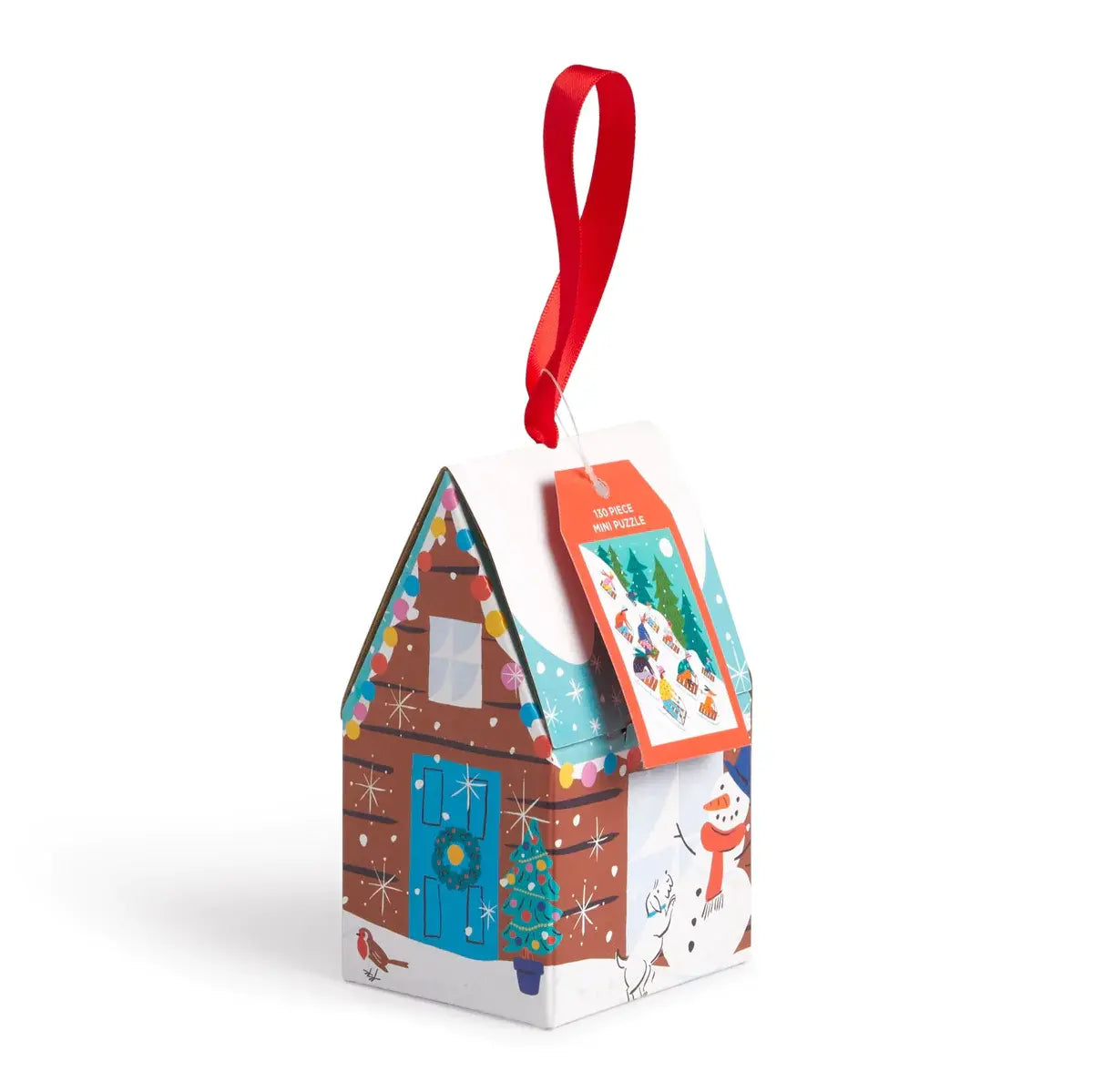 puzzle ornament - 130-piece - winter sledding by chronicle books