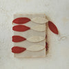 garland - wool felt - red + cream leaves by creative co-op