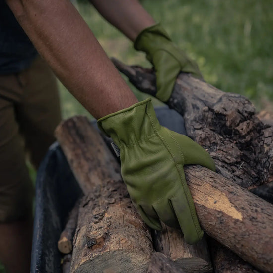 gloves - classic work leather - olive by barebones