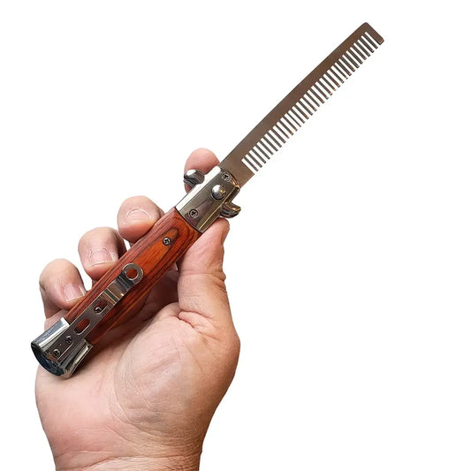 comb - switchblade folding - rosewood handle by lucky jack