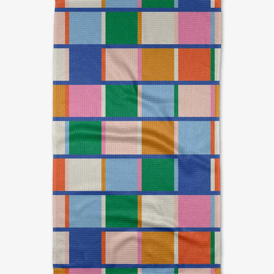 tea towel - microfiber - grid by geometry house