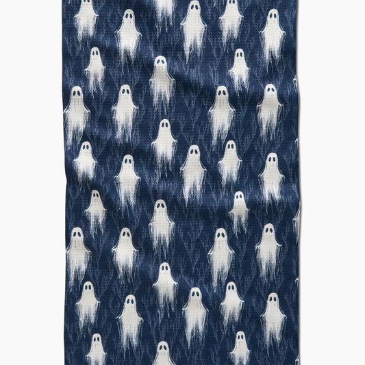 tea towel - microfiber halloween - ghosting around by geometry house
