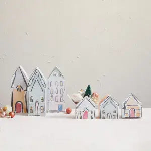 gift box set - recycled paper house shape (small) by creative co-op