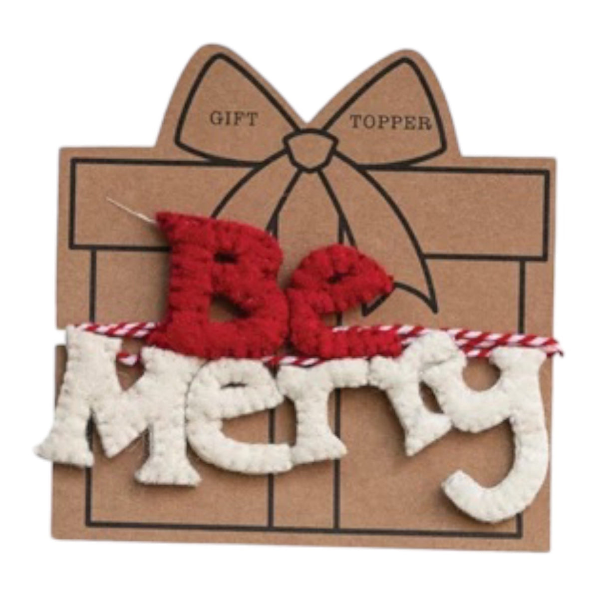 gift topper - felt holiday (4 phrases) by creative co-op