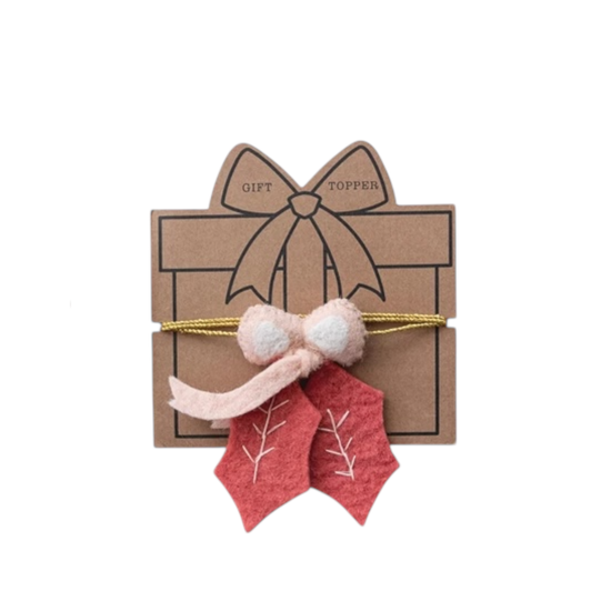 gift toppers - wool felt - gold cord (4 designs) by creative co-op