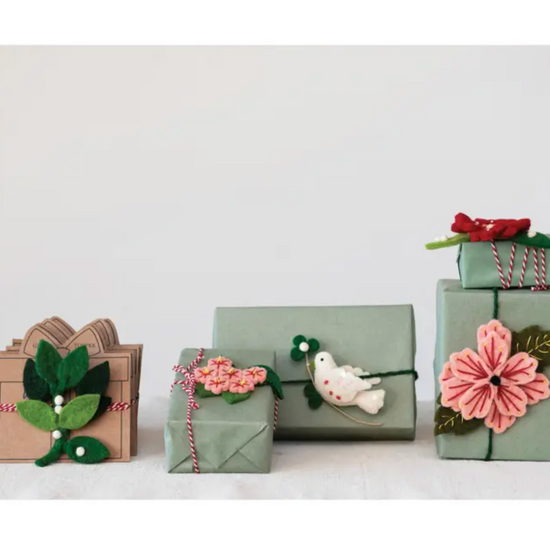gift topper - felt birds (2 styles) by creative co-op