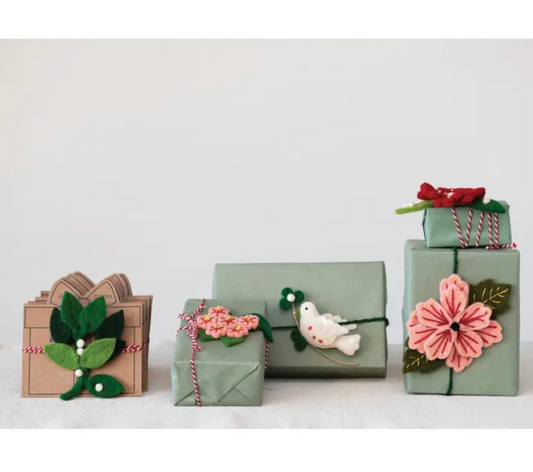 gift topper - felt birds (2 styles) by creative co-op