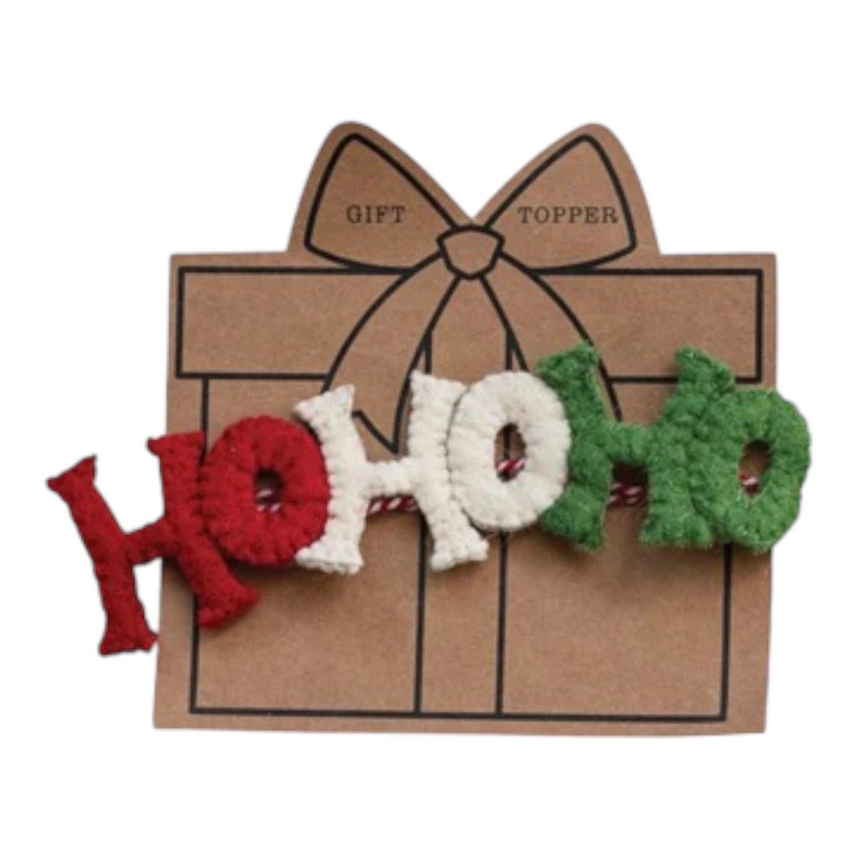 gift topper - felt holiday (4 phrases) by creative co-op