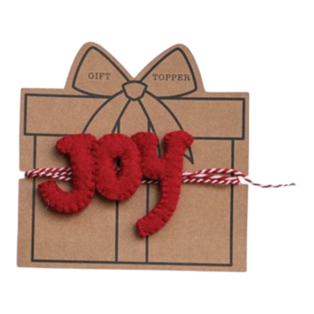 gift topper - felt holiday (4 phrases) by creative co-op