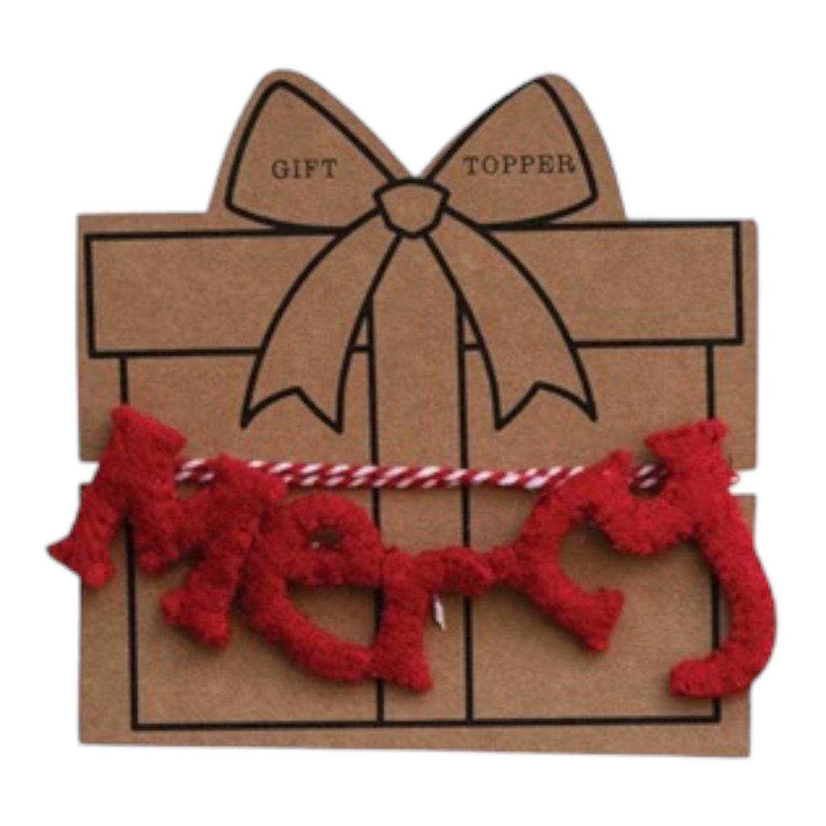 gift topper - felt holiday (4 phrases) by creative co-op
