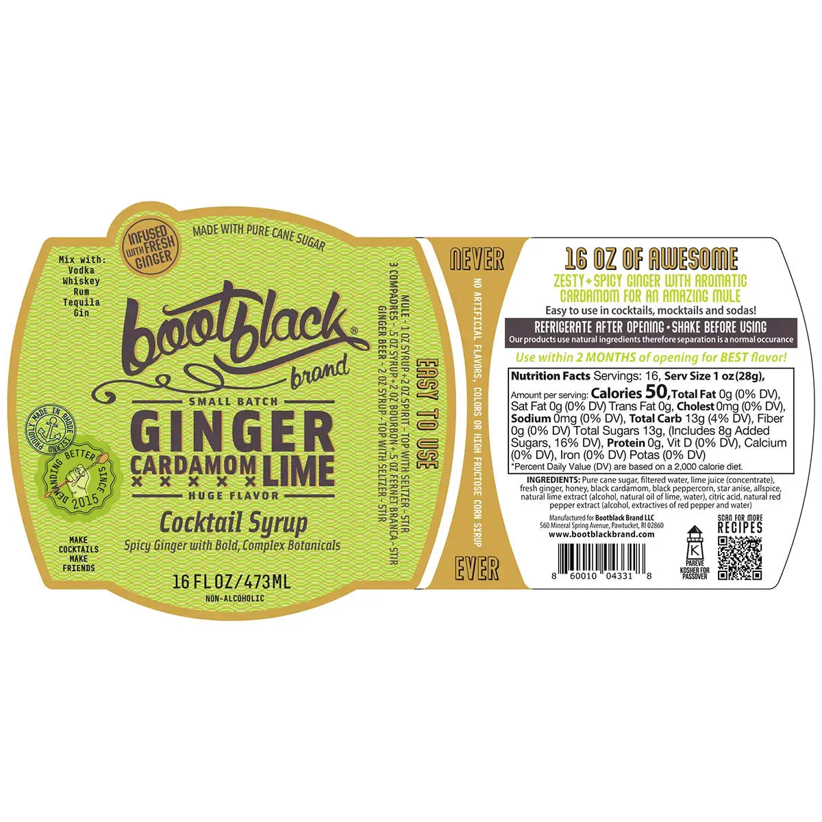 cocktail syrup by bootblack brand
