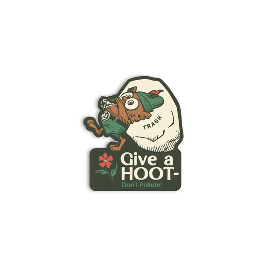 sticker - vinyl - give a hoot, don't pollute - woodsy owl by the landmark project