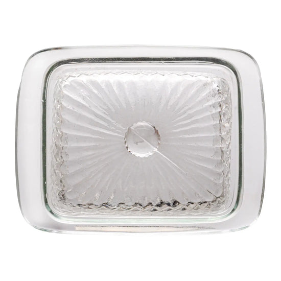 butter dish - embossed glass by creative co-op