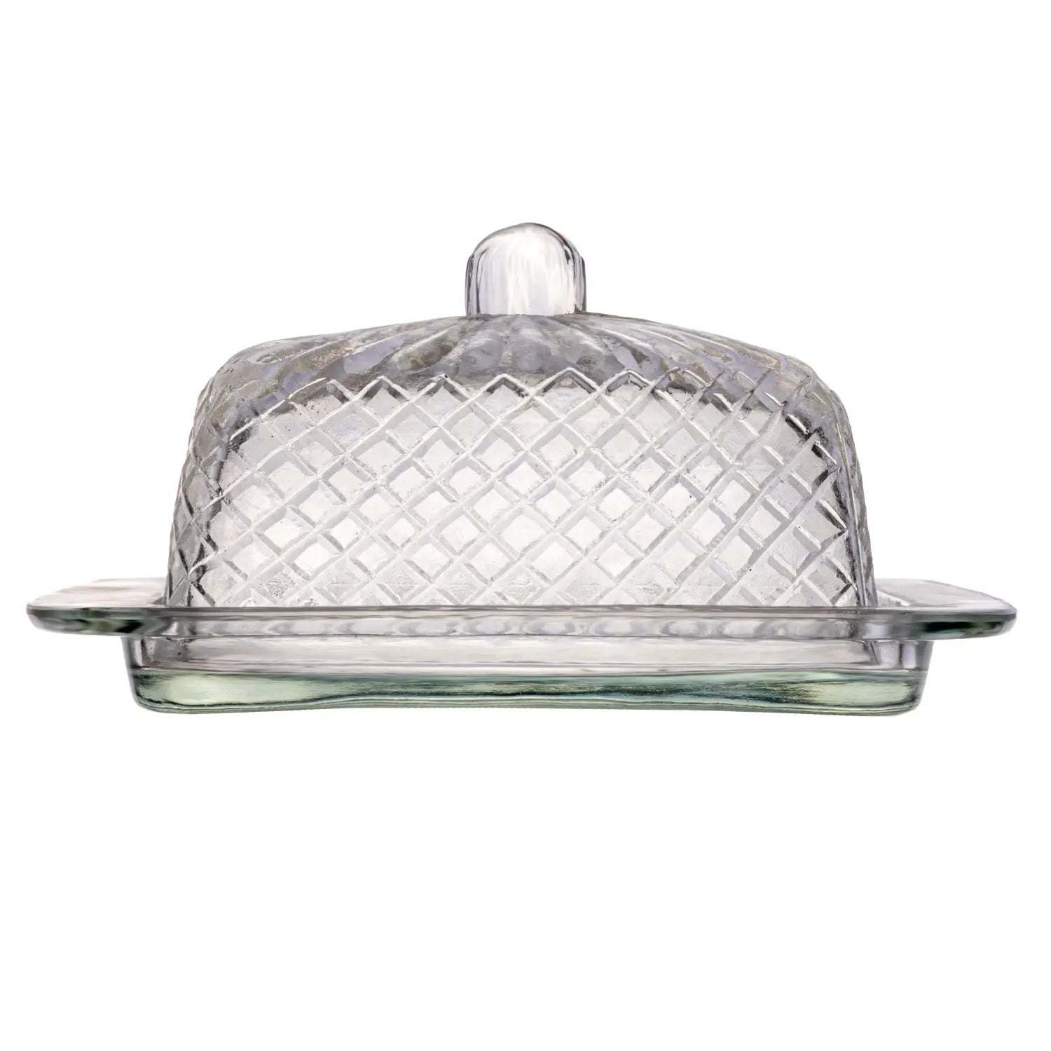 butter dish - embossed glass by creative co-op