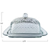 butter dish - embossed glass by creative co-op