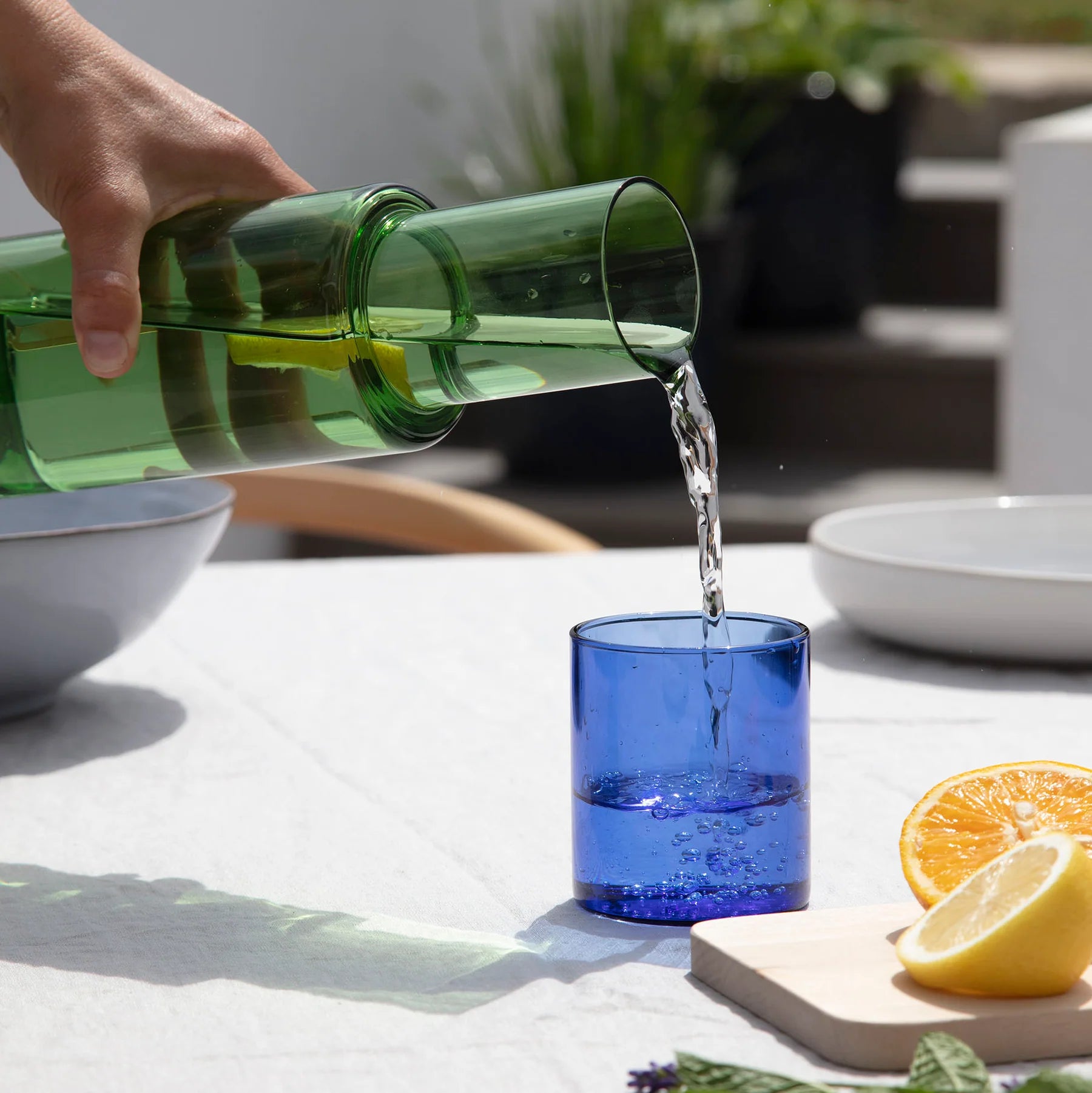 carafe + drinking glass - duo tone by block design