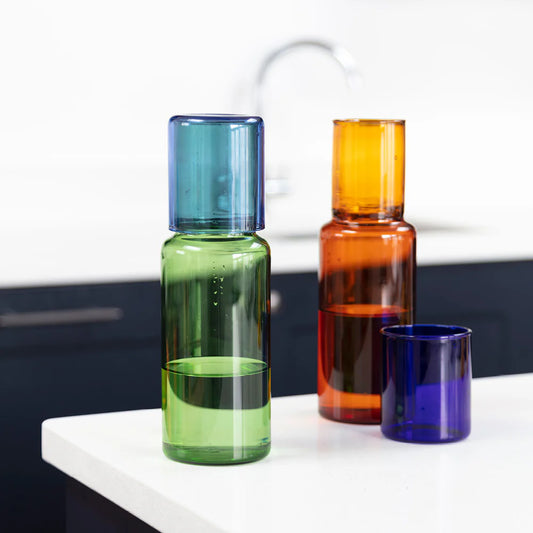 carafe + drinking glass - duo tone by block design