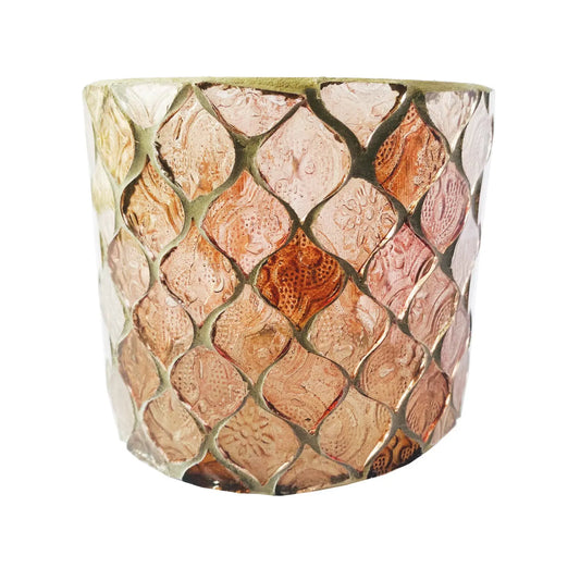 candle holder - tealight/votive - mosaic plum by creative co-op