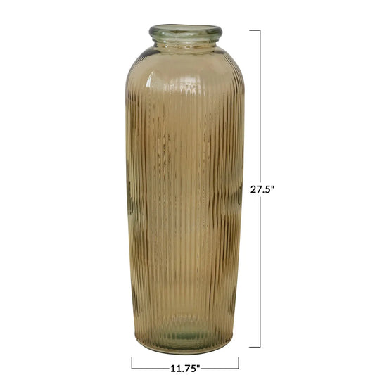 oversized vase - recycled glass - citron by creative co-op