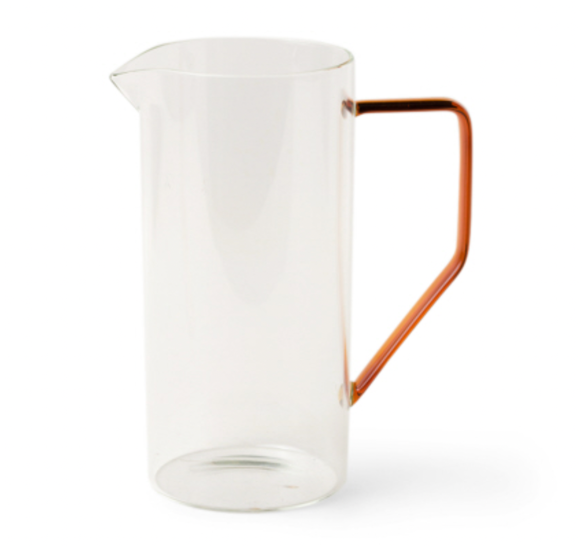 tea pitcher - clear glass - amber handle by good citizen coffee co.