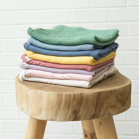 swaddle & beanie set - linen rib by bella tunno