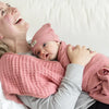 swaddle & beanie set - linen rib by bella tunno