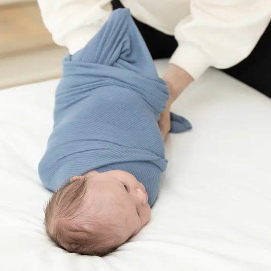 swaddle & beanie set - linen rib by bella tunno
