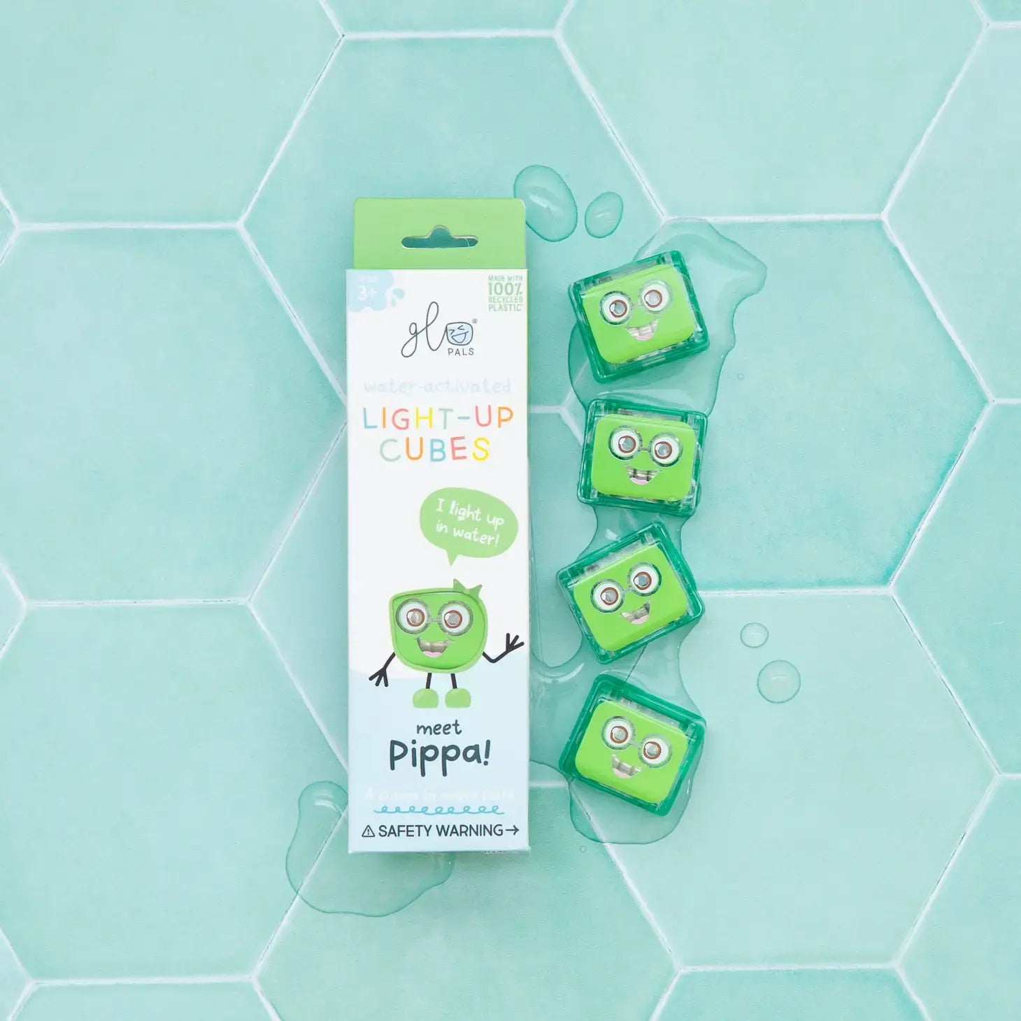 bath glo pals - light up cubes by glo pals