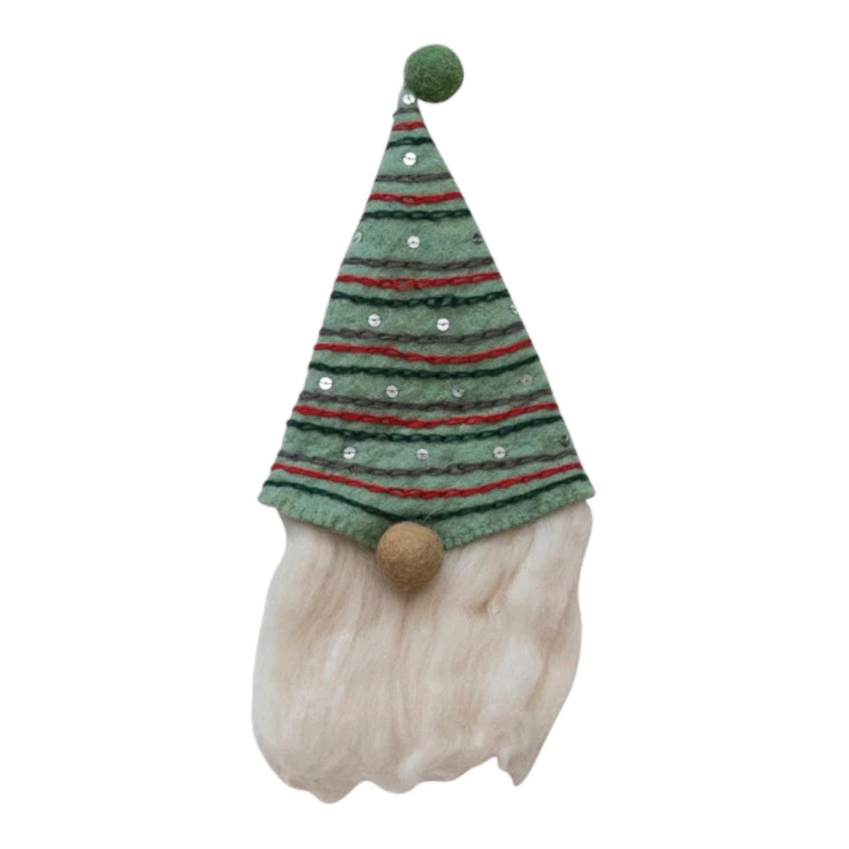 bottle + tree topper - felt gnome by creative co-op