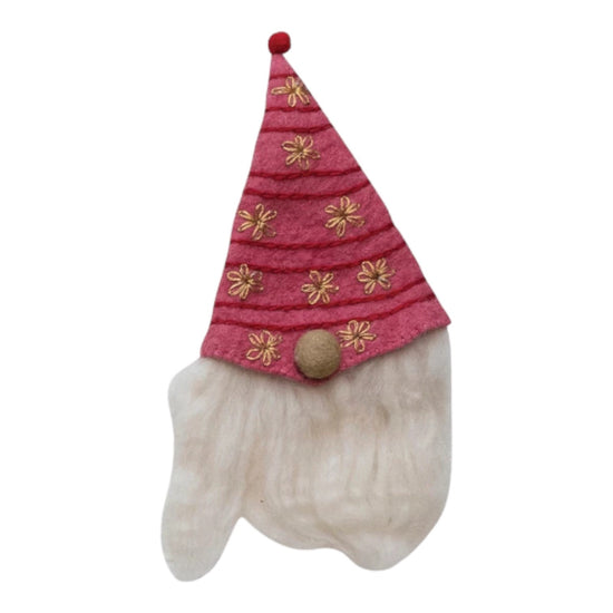bottle + tree topper - felt gnome by creative co-op