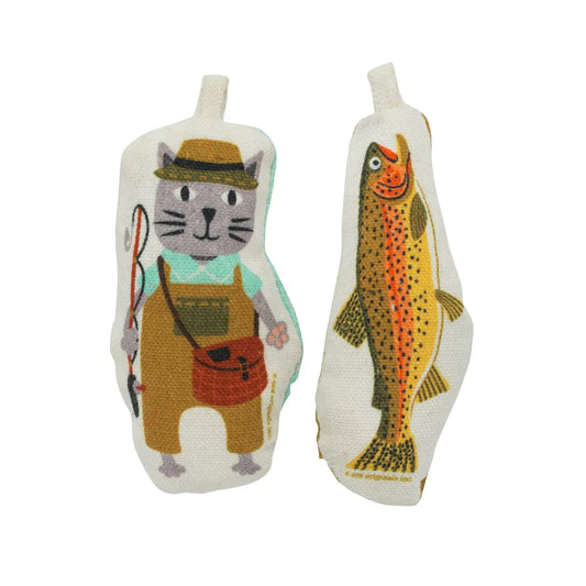cat toy - crinkle catnip - gone fishing! by speckle & spot by oré originals