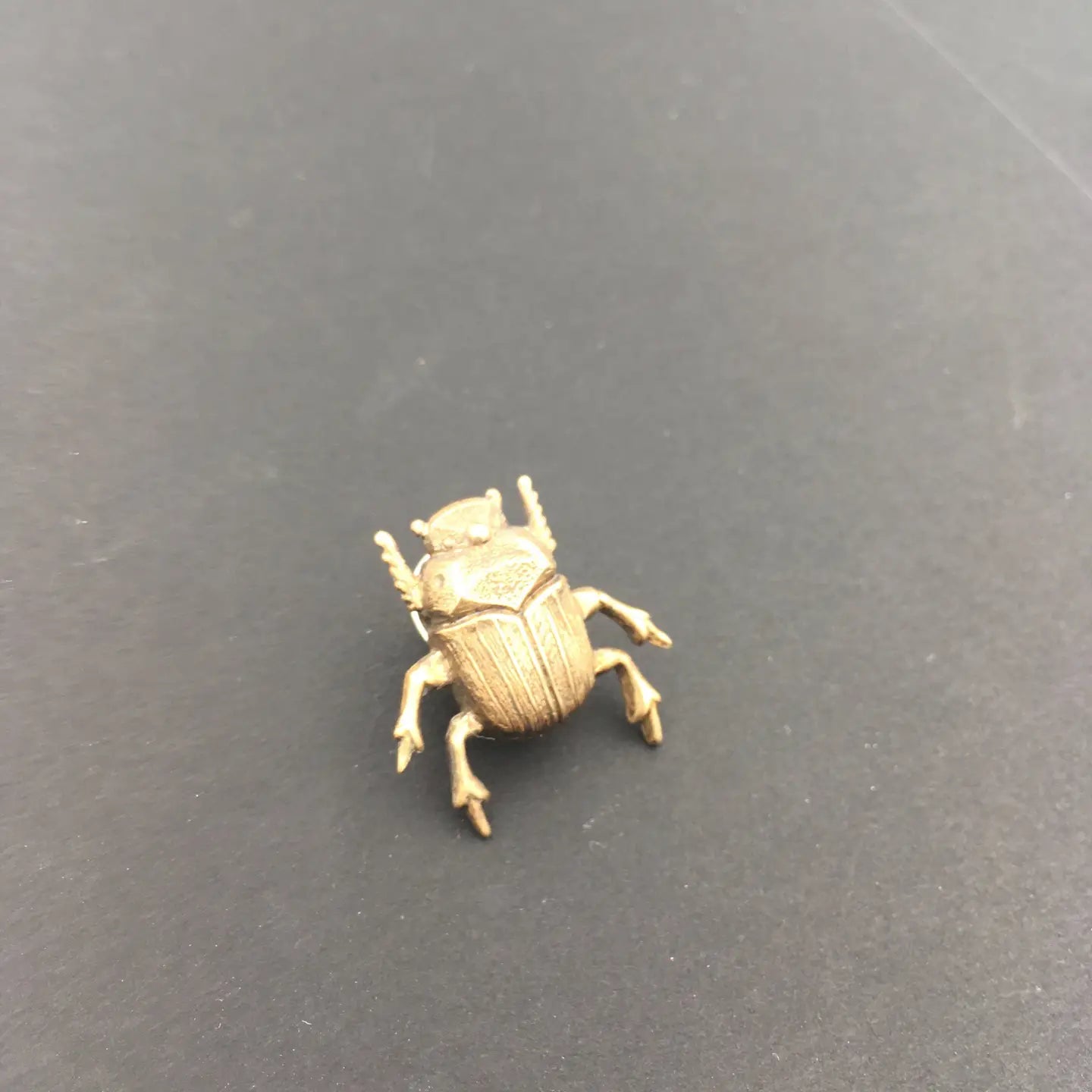 brooch pin - scarab beetle by metal cloth & wood