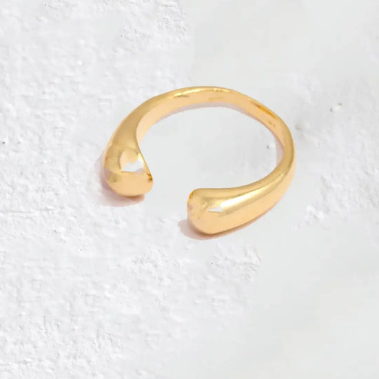 ring - golden era teardrop - 24kgp adjustable by peter and june
