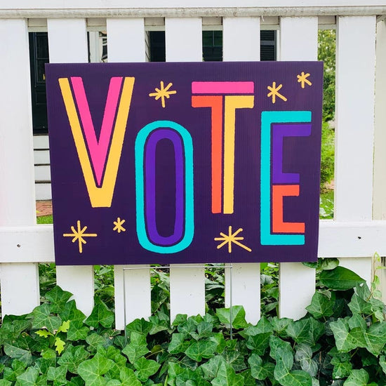 yard sign - retro - vote by good gracious