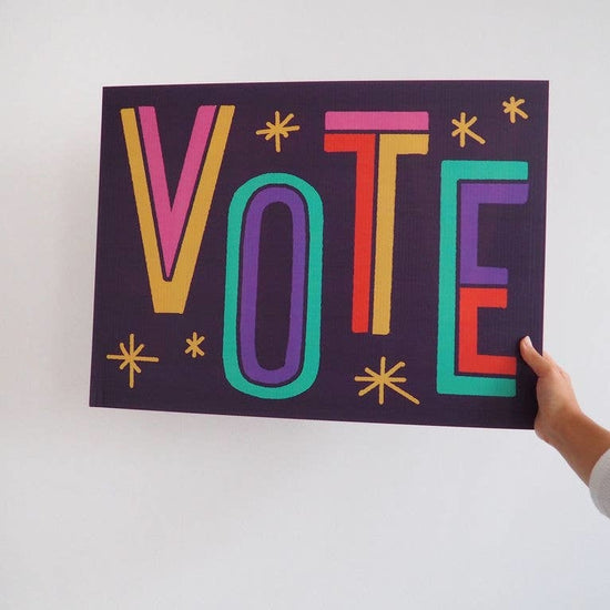 yard sign - retro - vote by good gracious