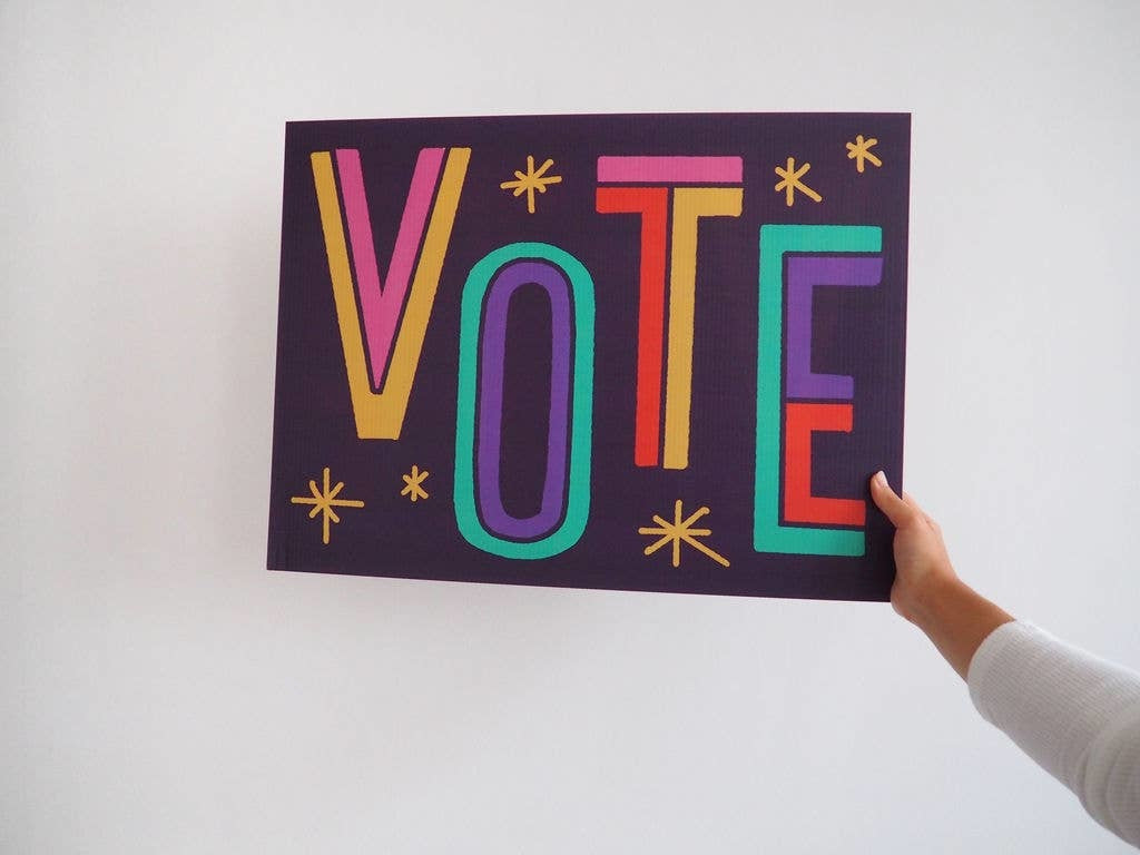 yard sign - retro - vote by good gracious