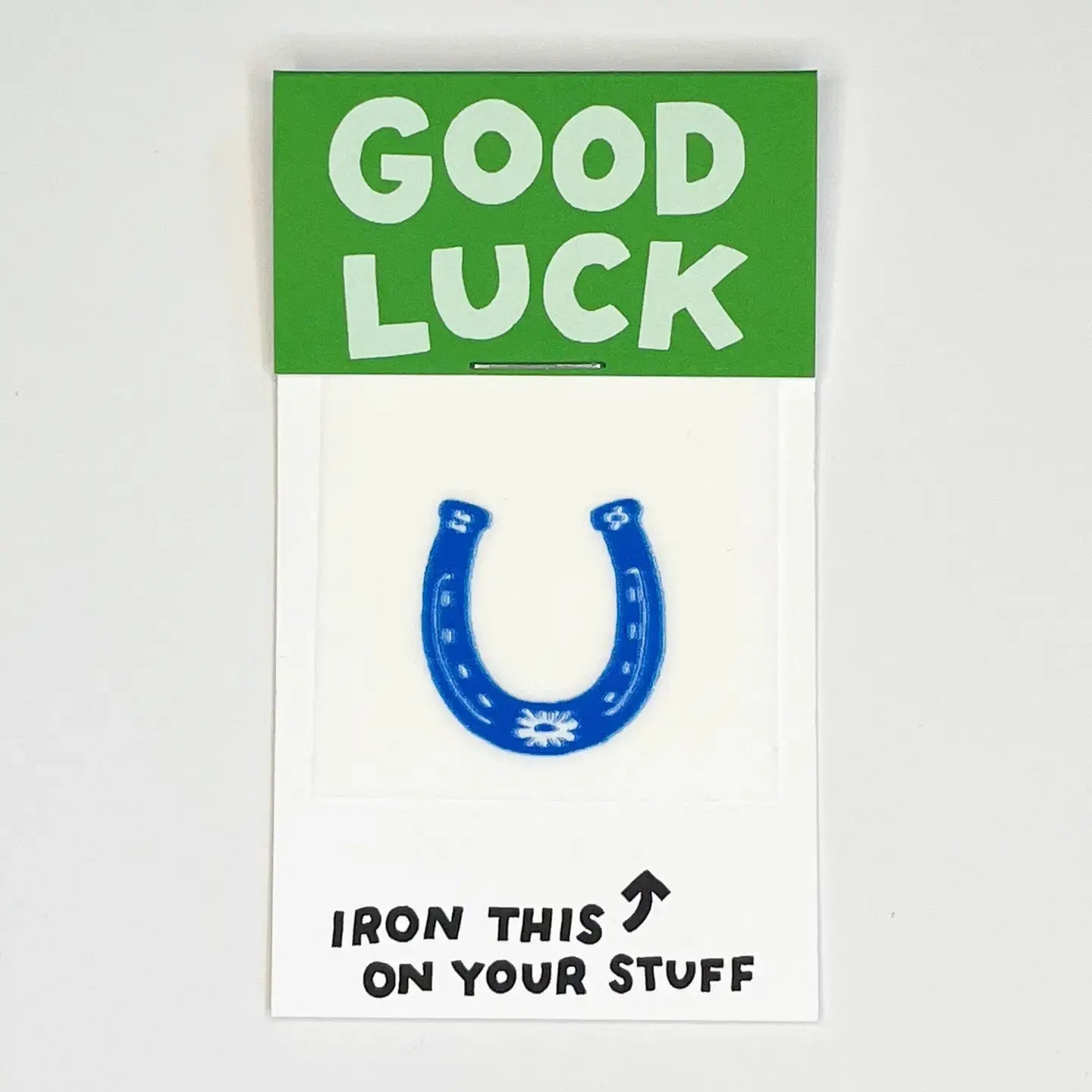 card - iron-on - good luck by hot dang press
