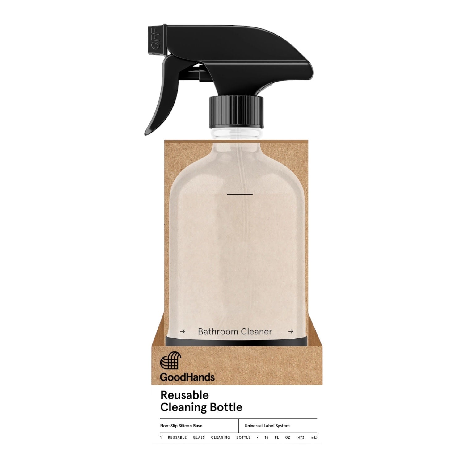 glass spray bottle - 16oz cleaning - silicone base by goodhands