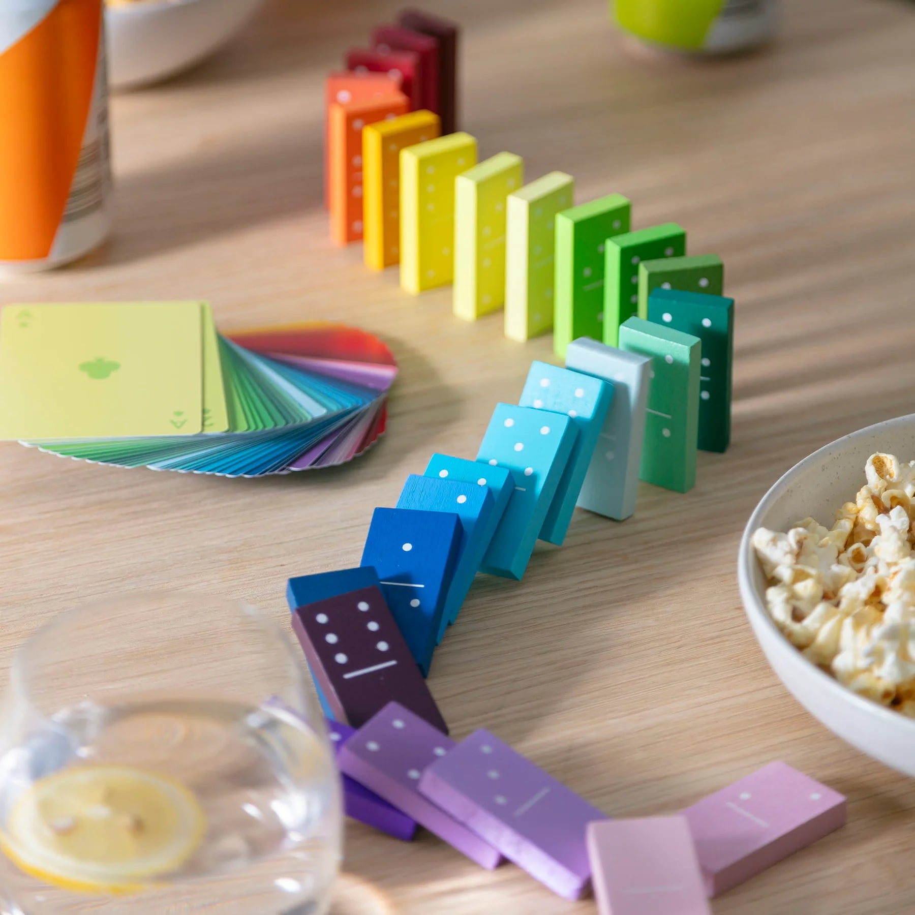 game - dominoes - handpainted wooden - gradient by block design