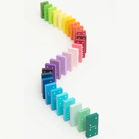 game - dominoes - handpainted wooden - gradient by block design