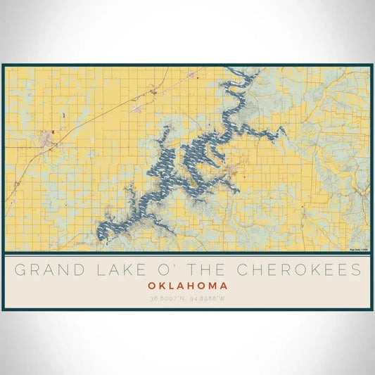 map print - 12x18 woodblock - oklahoma lakes by jace.design