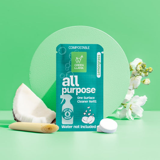 cleaner - all purpose one surface refill - lemongrass by green lllama