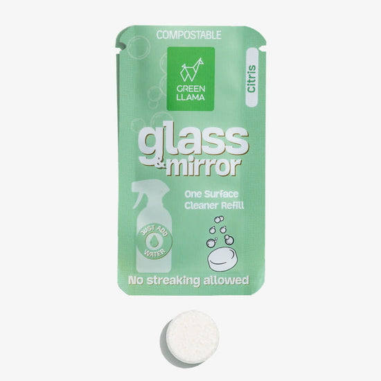 cleaner - glass & mirror one surface refill - citrus by green lllama