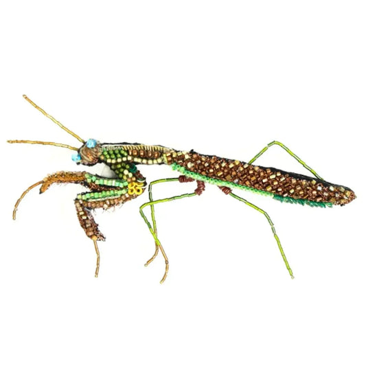 brooch pin - green mantis by trovelore